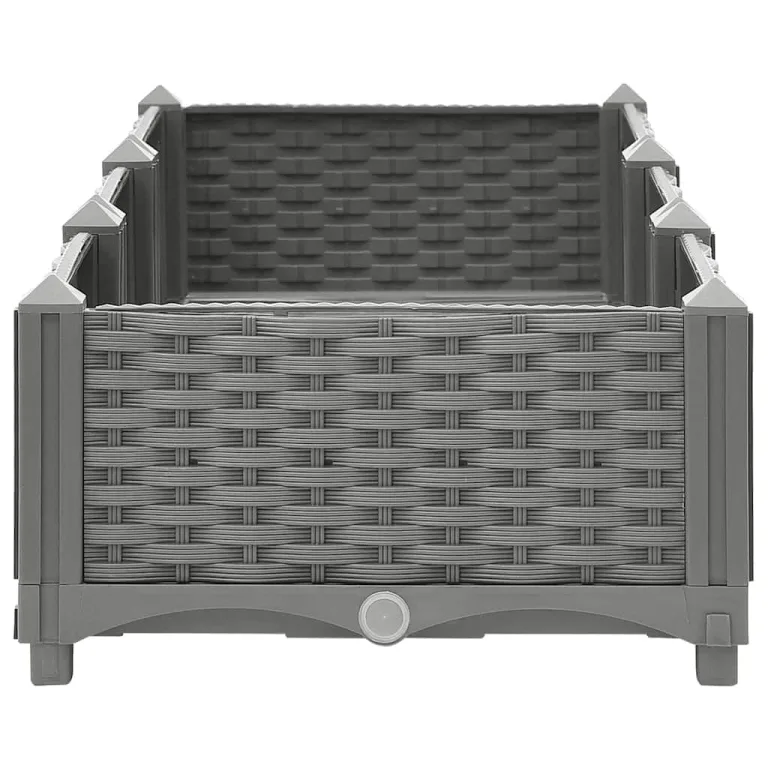 vidaXL Hochbeet, Hochbeet für Garten Balkon Terrasse, Gemüsebeet Pflanzkasten zum Selber Bauen, Blumenbeet Blumenkasten Rattan-Optik, Polypropylen – Bild 6