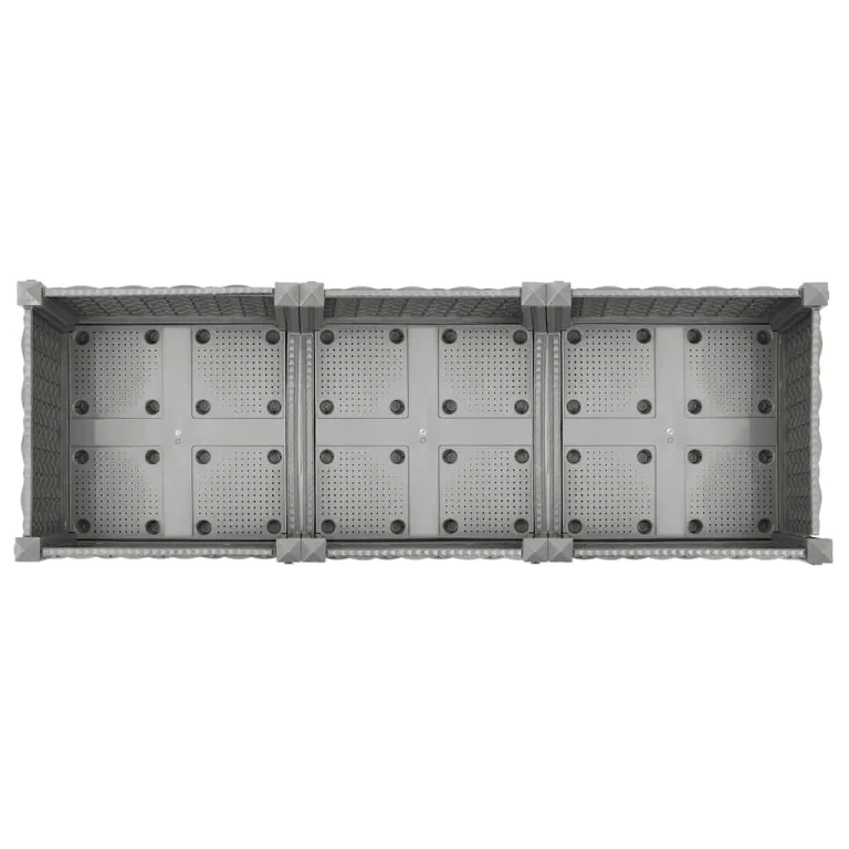 vidaXL Hochbeet, Hochbeet für Garten Balkon Terrasse, Gemüsebeet Pflanzkasten zum Selber Bauen, Blumenbeet Blumenkasten Rattan-Optik, Polypropylen – Bild 7