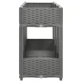 vidaXL Hochbeet, Hochbeet für Garten Balkon Terrasse, Gemüsebeet Pflanzkasten zum Selber Bauen, Blumenbeet Blumenkasten Rattan-Optik, Polypropylen - Thumbnail 6