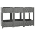 vidaXL Hochbeet, Hochbeet für Garten Balkon Terrasse, Gemüsebeet Pflanzkasten zum Selber Bauen, Blumenbeet Blumenkasten Rattan-Optik, Polypropylen - Thumbnail 1