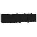 vidaXL Hochbeet, Hochbeet für Garten Balkon Terrasse, Gemüsebeet Pflanzkasten zum Selber Bauen, Blumenbeet Blumenkasten Rattan-Optik, Polypropylen - Thumbnail 9