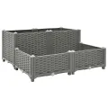 vidaXL Hochbeet, Hochbeet für Garten Balkon Terrasse, Gemüsebeet Pflanzkasten zum Selber Bauen, Blumenbeet Blumenkasten Rattan-Optik, Polypropylen - Thumbnail 1