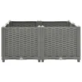 vidaXL Hochbeet, Hochbeet für Garten Balkon Terrasse, Gemüsebeet Pflanzkasten zum Selber Bauen, Blumenbeet Blumenkasten Rattan-Optik, Polypropylen - Thumbnail 6