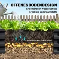 Outsunny Hochbeet, Blumenkasten, Gemüsebeet, Pflanzkasten, Kräuterbeet für Garten, Terrasse, Balkon, Stahl, Grau, 120 x 120 x 30 cm - Thumbnail 5