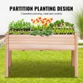 VEVOR Hochbeet Holz Pflanzkübel mit Ablage Blumenkasten 100kg Tragfähigkeit Garten Pflanzkasten Terrassen Gemüsebeet Gartenbeet Pflanzbeet 120x58x76cm ideal für den Anbau von Gemüse Obst Kräutern - Thumbnail 5