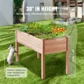VEVOR Hochbeet Holz Pflanzkübel mit Ablage Blumenkasten 100kg Tragfähigkeit Garten Pflanzkasten Terrassen Gemüsebeet Gartenbeet Pflanzbeet 120x58x76cm ideal für den Anbau von Gemüse Obst Kräutern - Thumbnail 6