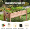 VEVOR Hochbeet Holz Pflanzkübel mit Ablage Blumenkasten 100kg Tragfähigkeit Garten Pflanzkasten Terrassen Gemüsebeet Gartenbeet Pflanzbeet 120x58x76cm ideal für den Anbau von Gemüse Obst Kräutern - Thumbnail 3