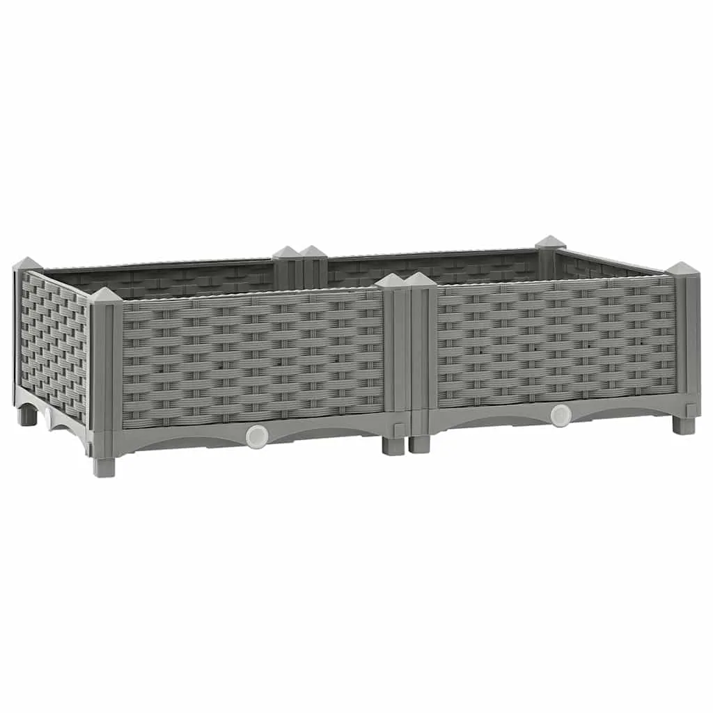 vidaXL Hochbeet, Hochbeet für Garten Balkon Terrasse, Gemüsebeet Pflanzkasten zum Selber Bauen, Blumenbeet Blumenkasten Rattan-Optik, Polypropylen - Bild 1