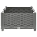 vidaXL Hochbeet, Hochbeet für Garten Balkon Terrasse, Gemüsebeet Pflanzkasten zum Selber Bauen, Blumenbeet Blumenkasten Rattan-Optik, Polypropylen - Thumbnail 6