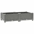 vidaXL Hochbeet, Hochbeet für Garten Balkon Terrasse, Gemüsebeet Pflanzkasten zum Selber Bauen, Blumenbeet Blumenkasten Rattan-Optik, Polypropylen - Thumbnail 1