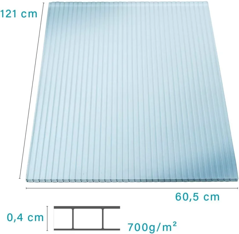 KAISER PLASTIC® Xtra Strong | 5er Set Gewächshausplatten | Stärke 4mm | 605 x 1210 mm | Polycarbonat (PC) | 10,25 m2 | Hohlkammerplatte - Doppelstegplatte – Bild 2