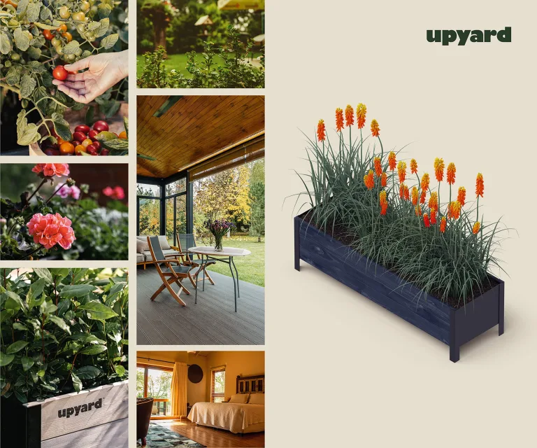 Upyard Holz Hochbeet für Garten, Terrasse und Balkon - Blumenkasten mit Innenvlies und wasserdichter Kunststoffeinlage - Pflanzkasten für Innen- und Außenbereich, 118x36x32, Schwarz – Bild 7