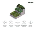 Upyard Stepped Bed - modernes Hochbeet aus Palettenrahmen - modulares, mehrstufiges Hochbeet aus Naturholz für Garten und Terrasse, 120x80x58,5, Grau - Thumbnail 4