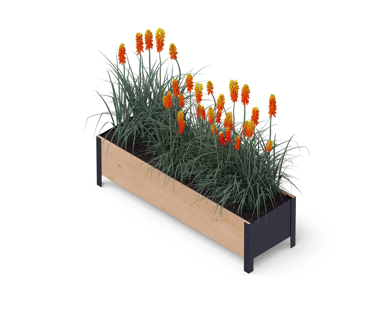 Upyard Holz Hochbeet für Garten, Terrasse und Balkon - Blumenkasten mit Innenvlies und wasserdichter Kunststoffeinlage - Pflanzkasten für Innen- und Außenbereich, 118x36x32, Braun - Bild 1