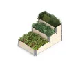 Upyard Stepped Bed - modernes Hochbeet aus Palettenrahmen - modulares, mehrstufiges Hochbeet aus Naturholz für Garten und Terrasse, 120x80x58,5, Naturholz - Thumbnail 1