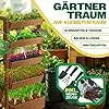 KESSER® Hochbeet mit 5 Etagen Premium Blumenkasten Blumentreppe Pflanztreppe Gemüsebeet Kräuterbeet Pflanzkübel Frühbeet Blumenbeet Pflanzkasten mit Gartenvlies - Beet inkl. Schaufelset, Braun – Bild 4