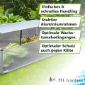 TTL Garden Frühbeet Aufsatz 100x60x40cm Alu & Polycarbonat - Hochbeet Kasten Mini Gewächshaus Frühbeetkasten 100 cm lang 60 cm breit, Wärme & Schutz für Pflanzen im Frühjahr, Deckel einstellbar - Thumbnail 6
