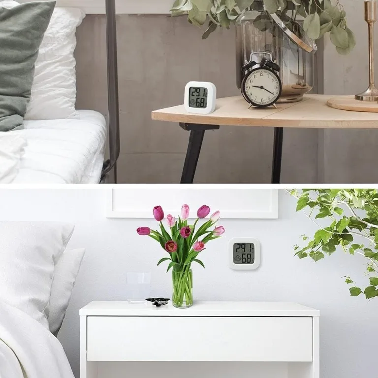Flintronic Mini LCD Thermometer, 6 Stück Digital Thermometer Innen, Hygrometer Innen, Thermometer Hygrometer, Kabelloses, Luftfeuchtigkeit Meter für Babyzimmer Wohnzimmer Büro Gewächshaus(Weiß) – Bild 5