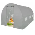 Gewächshaus Foliengewächshaus 2x2m mit Stahlfundament - Grün Folientunnel Gewächshaus für Tomaten 2x2 mit UV4 - Groß Gewächshäuser Folie 140g/m2- Foliengewächshaus Stabil 200x200 cm - 4m2 - Thumbnail 3