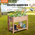 VEVOR Hochbeet Holz Pflanzkübel mit Ablage Blumenkasten 75kg Tragfähigkeit Garten Pflanzkasten Terrassen Gemüsebeet Gartenbeet Pflanzbeet 86x46x76cm ideal für den Anbau von Gemüse Obst Kräutern - Thumbnail 2