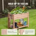 VEVOR Hochbeet Holz Pflanzkübel mit Ablage Blumenkasten 75kg Tragfähigkeit Garten Pflanzkasten Terrassen Gemüsebeet Gartenbeet Pflanzbeet 86x46x76cm ideal für den Anbau von Gemüse Obst Kräutern - Thumbnail 4