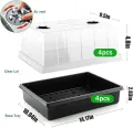 Zimmergewächshaus Anzuchtkasten, 4 Stück anzucht gewächshaus Set mit erhöhten Deckel, Setzling Starter Tabletts Treibhaus Anzuchtschale mit Deckel für Pflanze, Schwarz - Thumbnail 4