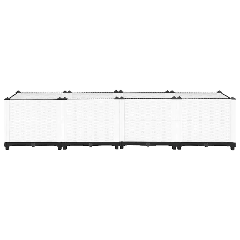 vidaXL Hochbeet, Kräuterbeet Gemüsebeet zum Selber Bauen, Blumenkasten im Rattan-Look, Pflanzkasten für Garten Terrasse Balkon, Polypropylen – Bild 6