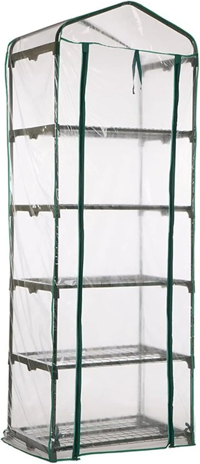 Aewächshaus Abdeckung, Ohne Regal, Aufrollbare Tür Treibhaus Anzuchthaus Gartenhaus, Frühbeet Tomatenhaus Gemüse Gewächshaus, PVC Abdeckung Transparent für Garten Balkon, Foliengewächshaus Gewächshaus – Bild 8
