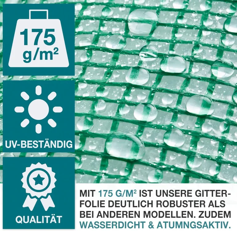 TOM Gewächshaus, Foliengewächshaus Folientunnel 175g/m² extra stabil & langlebig – 4 Größen: 2x3m 3x4m 3x6m Gewächshaus mit Erdanker – 2 Türen – Fenster mit Insektenschutz – für Tomaten & Co. – Bild 5
