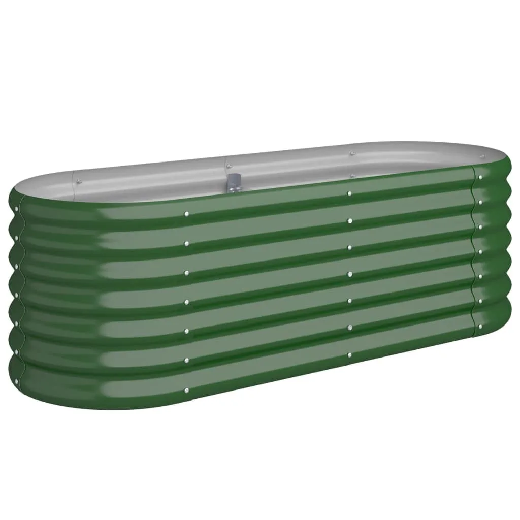 vidaXL Hochbeet, Wetterfestes Hochbeet für Garten Balkon Terrasse, Kräuterhochbeet zum Selber Bauen, Pflanzkasten aus Metall, Verzinkter Stahl Grün - Bild 1