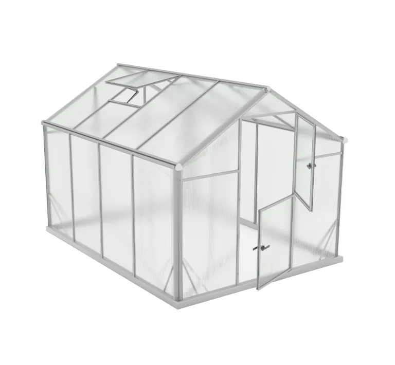 Aluminium Gewächshaus Glas 640x220 cm - Gewächshäuser Groß - Treibhaus Gewächshaus mit Fundament - Glashaus Tomaten - Gewaechshaus 14,3m2 - Greenhouse Outdoor - 6 mm Platten – Bild 9