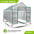 BRAST Gewächshaus Aluminium mit Fundament | 42 Modelle | 130x190x195cm - 490x250x235cm | TÜV geprüft | 6mm Hohlkammerplatten | rostfrei wetterfest temperaturbeständig | 430x250x235cm Grün - Thumbnail 8