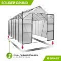 BRAST Gewächshaus Aluminium mit Fundament | 42 Modelle | 130x190x195cm - 490x250x235cm | TÜV geprüft | 6mm Hohlkammerplatten | rostfrei wetterfest temperaturbeständig | 380x250x235cm Grau - Thumbnail 8