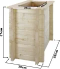TIMBELA Hochbeet Holz - 58x38xH57 cm - Blumenbeet für Garten - Kräuterbeet - Pflanzkasten Holz - Hochbeet Balkon Garten Terrasse - Solid 28 mm Pine/Spruce Wood M611 - Thumbnail 4