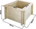 TIMBELA Hochbeet Holz - 58x58xH35 cm - Blumenbeet für Garten - Kräuterbeet - Pflanzkasten Holz - Hochbeet Balkon Garten Terrasse - Solid 28 mm Pine/Spruce Wood M616 - Thumbnail 4