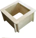 TIMBELA Hochbeet Holz - 58x58xH35 cm - Blumenbeet für Garten - Kräuterbeet - Pflanzkasten Holz - Hochbeet Balkon Garten Terrasse - Solid 28 mm Pine/Spruce Wood M616 - Thumbnail 6