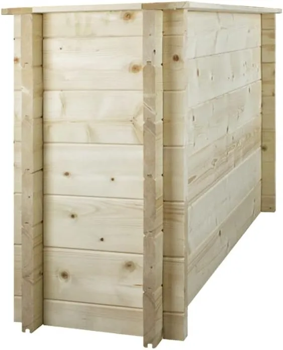 TIMBELA Hochbeet Holz - 118x38xH69 cm - Blumenbeet für Garten - Kräuterbeet - Pflanzkasten Holz - Hochbeet Balkon Garten Terrasse - Solid 28 mm Pine/Spruce Wood M615 – Bild 5