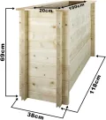 TIMBELA Hochbeet Holz - 118x38xH69 cm - Blumenbeet für Garten - Kräuterbeet - Pflanzkasten Holz - Hochbeet Balkon Garten Terrasse - Solid 28 mm Pine/Spruce Wood M615 - Thumbnail 4