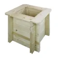 TIMBELA Hochbeet Holz - 38x38xH35 cm - Pflanzkasten für Garten - Kräuterbeet - Blumenkasten Holz - Hochbeet Balkon Garten Terrasse - Solid 28 mm Pine/Spruce Wood M610 - Thumbnail 3