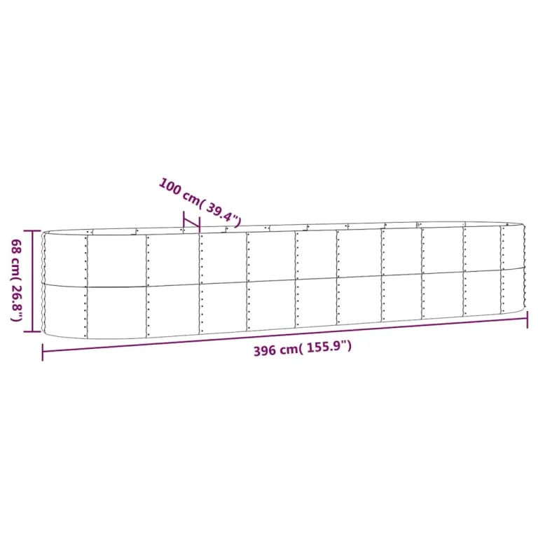 vidaXL Hochbeet, Wetterfestes Hochbeet für Garten Balkon Terrasse, Kräuterhochbeet zum Selber Bauen, Pflanzkasten aus Metall, Pulverbeschichteter Stahl Anthrazit – Bild 3