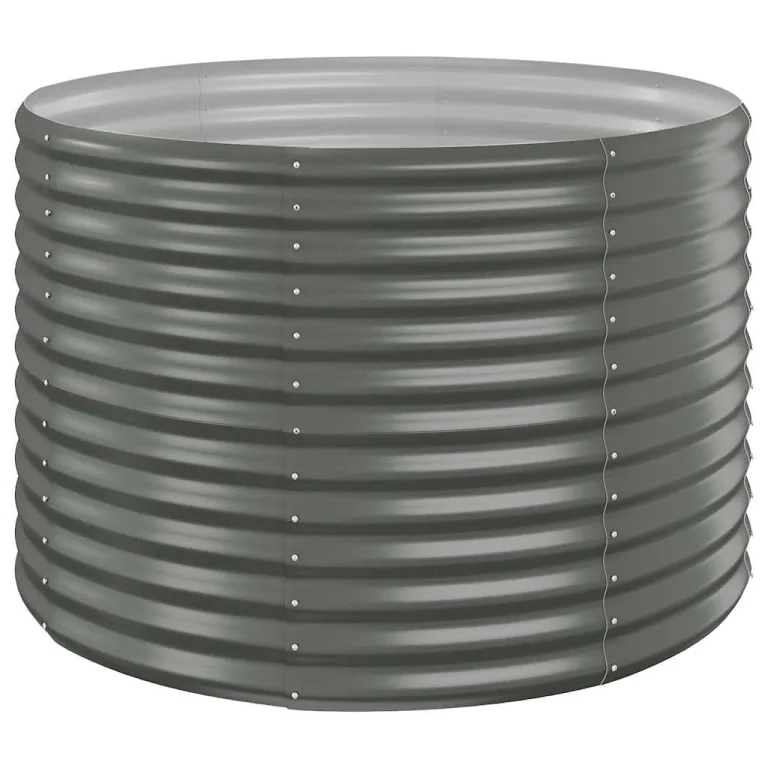 vidaXL Hochbeet, Wetterfestes Hochbeet für Garten Balkon Terrasse, Kräuterhochbeet zum Selber Bauen, Pflanzkasten aus Metall, Pulverbeschichteter Stahl Anthrazit – Bild 9