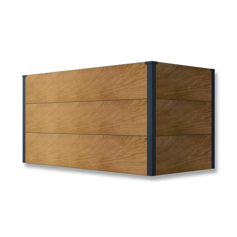 Metzler Hochbeet für den Garten – Stahl in Holzoptik & Anthrazit | Witterungsbeständiges Metall-Gartenbeet, Pflanzenbeet, Blumenhochbeet | 150 x 75 x 77 cm – Bild 3