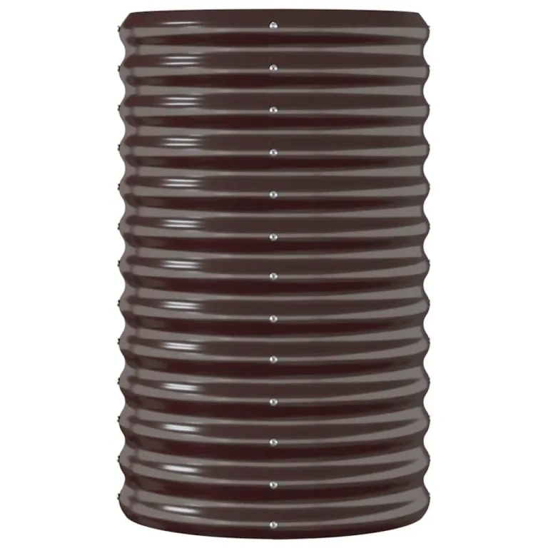 vidaXL Hochbeet, Wetterfestes Hochbeet für Garten Balkon Terrasse, Kräuterhochbeet zum Selber Bauen, Pflanzkasten aus Metall, Pulverbeschichteter Stahl Braun – Bild 6