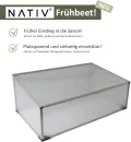 NATIV Frühbeet aus Aluminium | Hochbeet Abdeckung mit arretierbarem Dach | Frühbeetkasten mit Polycarbonatplatten | Frühbeetaufsatz für Hochbeet 100 x 60 cm | Mini Gewächshaus - Thumbnail 5