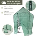 NATIV Foliengewächshaus | Tomaten Gewächshaus mit 8 praktischen Ablagen| Tomatenhaus aus robuster Gewächshausfolie | Treibhaus mit aufrollbarer Türe | Anzuchthaus 143 x 143 cm, 195 cm hoch - Thumbnail 5