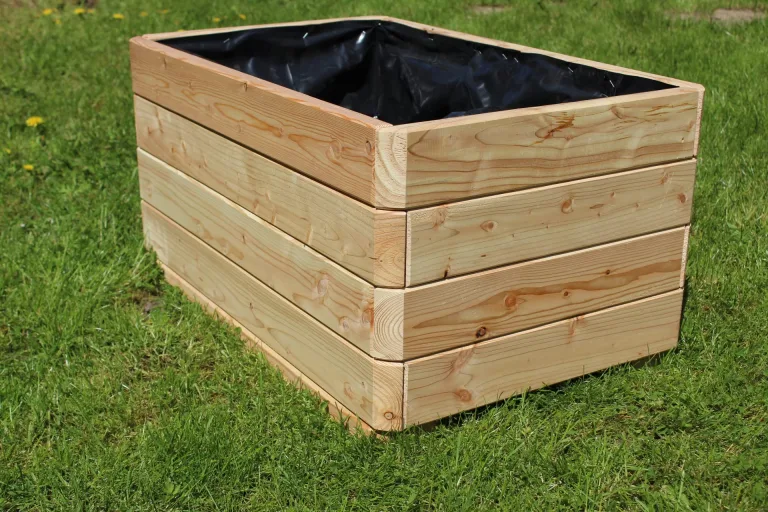 Gartenwelt Riegelsberger Massiver Pflanzkasten Mammut 80x50x39 cm aus Lärchenholz Natur Blumenkasten Blumentopf Pflanzkübel Kräutertopf Balkonkasten fertig montiert – Bild 2
