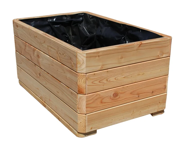 Gartenwelt Riegelsberger Massiver Pflanzkasten Mammut 80x50x39 cm aus Lärchenholz Natur Blumenkasten Blumentopf Pflanzkübel Kräutertopf Balkonkasten fertig montiert – Bild 1