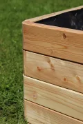 Gartenwelt Riegelsberger Massiver Pflanzkasten Mammut 80x50x39 cm aus Lärchenholz Natur Blumenkasten Blumentopf Pflanzkübel Kräutertopf Balkonkasten fertig montiert - Thumbnail 4