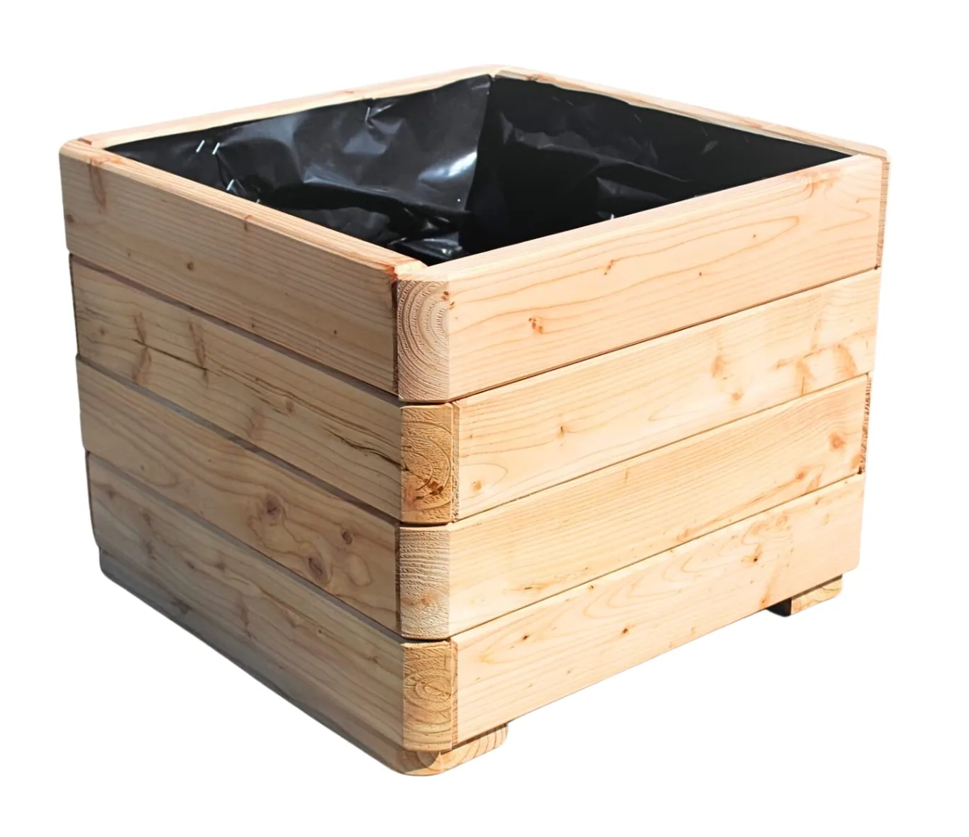 Gartenwelt Riegelsberger Massiver Pflanzkasten Mammut 50x50x39 cm aus Lärchenholz Natur Blumenkasten Blumentopf Pflanzkübel Kräutertopf Balkonkasten fertig montiert - Bild 1