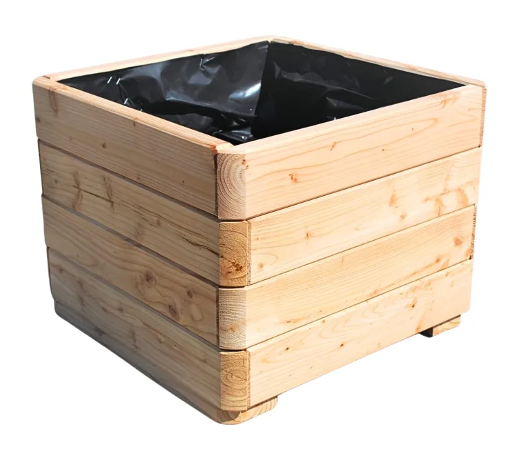 Gartenwelt Riegelsberger Massiver Pflanzkasten Mammut 50x50x39 cm aus Lärchenholz Natur Blumenkasten Blumentopf Pflanzkübel Kräutertopf Balkonkasten fertig montiert – Bild 1